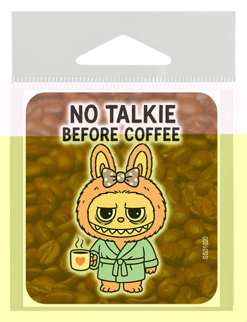 No Talkie before coffee - robe and coffee cup vinyl sticker