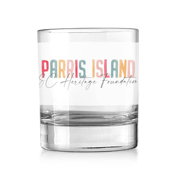 Love Local - 11oz Bourbon Glass-Watercolor City Parris Island SC Heritage Foundation: White / Regular