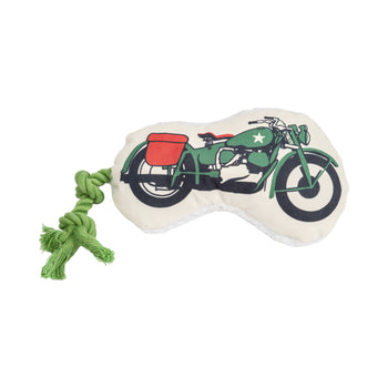 Army Motorcycle Plush Dog Toy With Durable Stitching