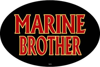 Marine Brother Oval Car Magnet