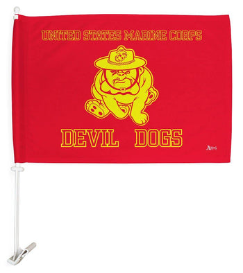 Marine Bull Dogs Car Flag