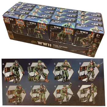 WWII Soldier Army Military Figurine Display,