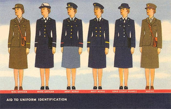 Found Image Press - Postcard ML-80 Women's Military Uniform Identification