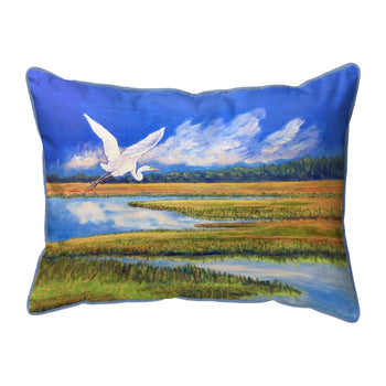 Flying Egret Corded Pillow: 16 inches x 20 inches
