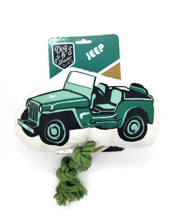 Army Jeep Plush Dog Chew Toy With Double Stitching