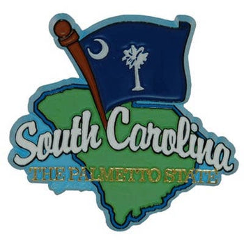South Carolina Magnet 2d Map & Flag