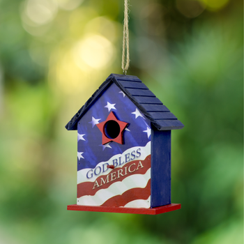 “God Bless” Wood Birdhouse