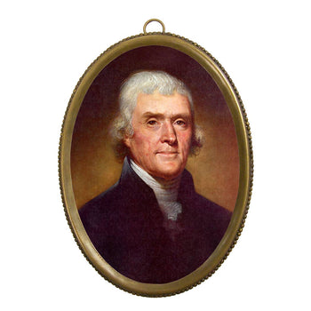 Thomas Jefferson Print in Beaded Brass Frame