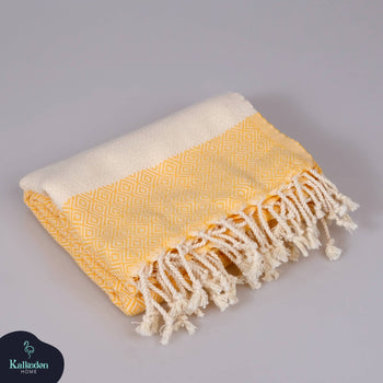 Embroidered Towel Yellow