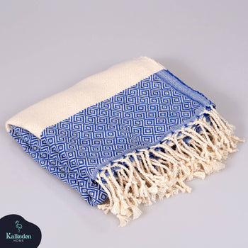 Embroidered Towel Dk Blue